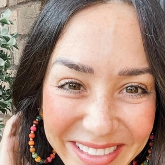 Park Lane Jasper Earrings! 2.5” Hoops!! Wooden Beads!!! BNIP!!!! - Picture 4 of 6